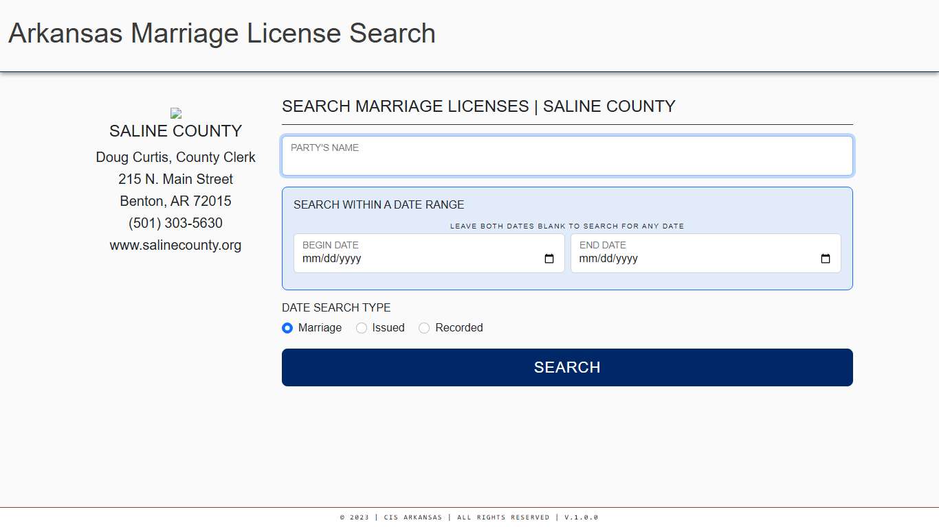 CIS Marriage License Lookup
