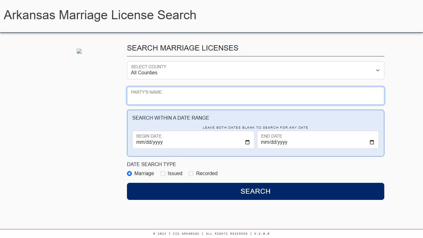 CIS Marriage License Lookup