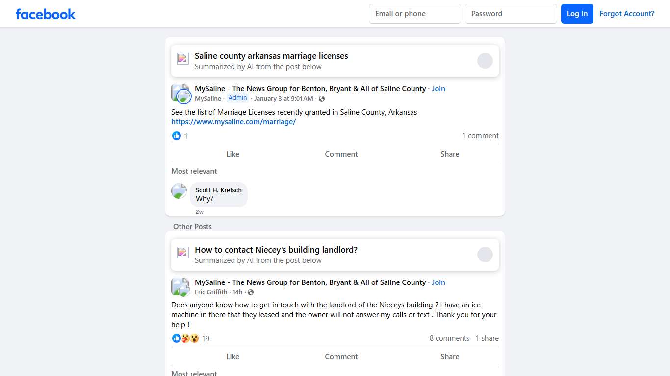 MySaline - The News Group for Benton, Bryant & All of Saline County | See the list of Marriage Licenses recently granted in Saline County, Arkansas https://www.mysaline.com/marriage/ | Facebook